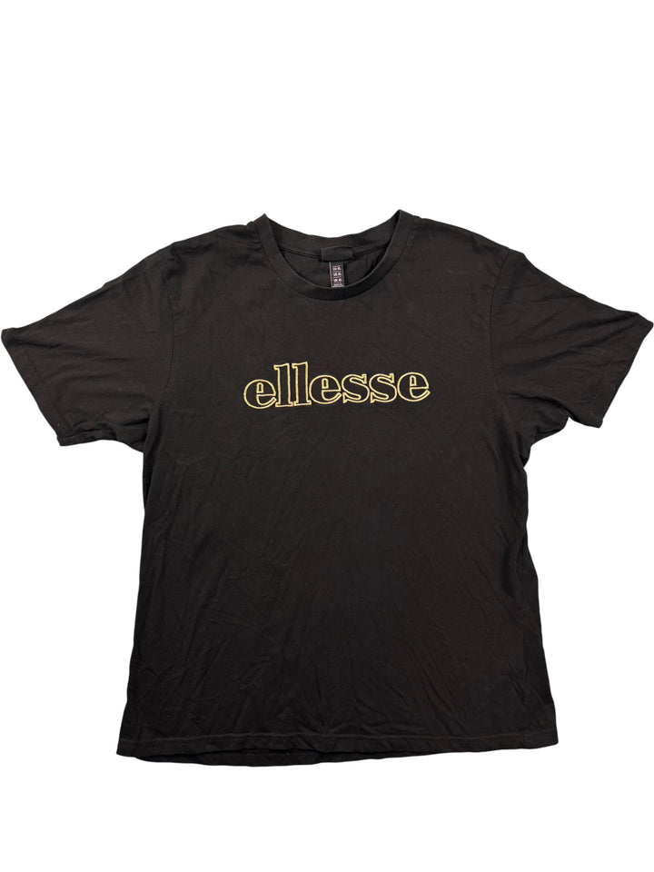 Ellesse Black Cotton T-Shirt - XL - Think Vintage Online Ltd