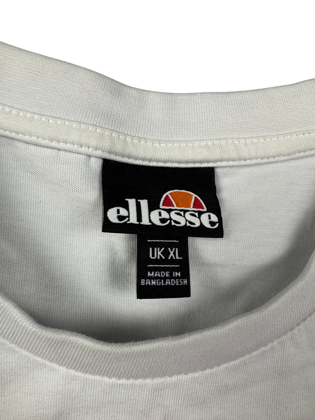 Ellesse Logo White T-Shirt - XL - Think Vintage