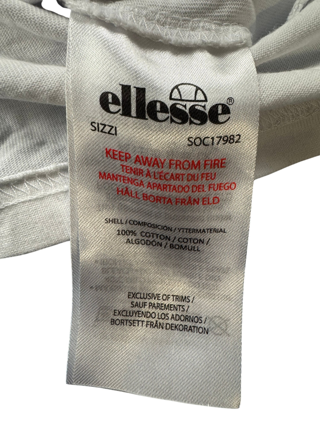 Ellesse Logo White T-Shirt - XL - Think Vintage ltd