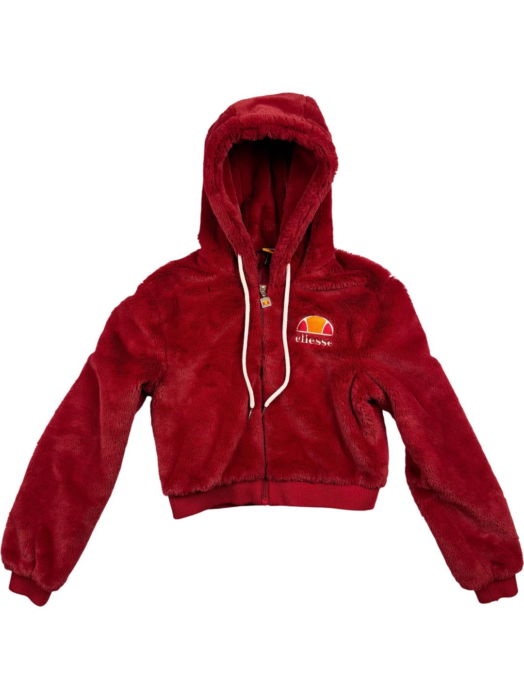 Ellesse Red Fleece Hoodie - S - Think Vintage ltd