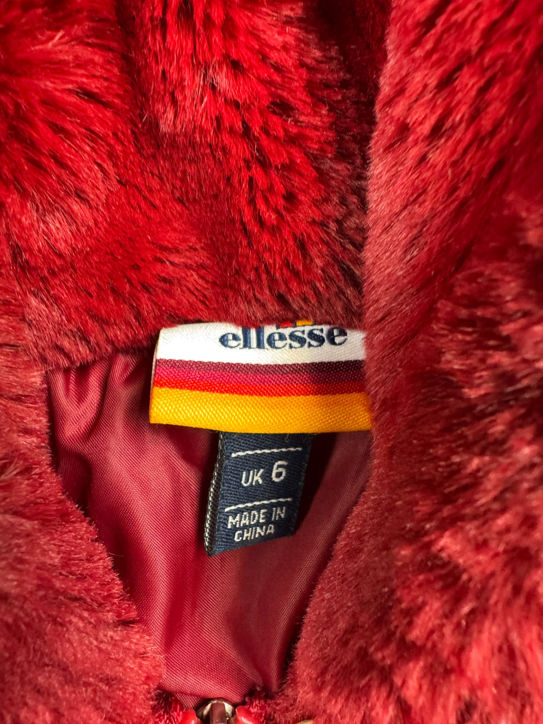 Ellesse Red Fleece Hoodie - S - Think Vintage ltd