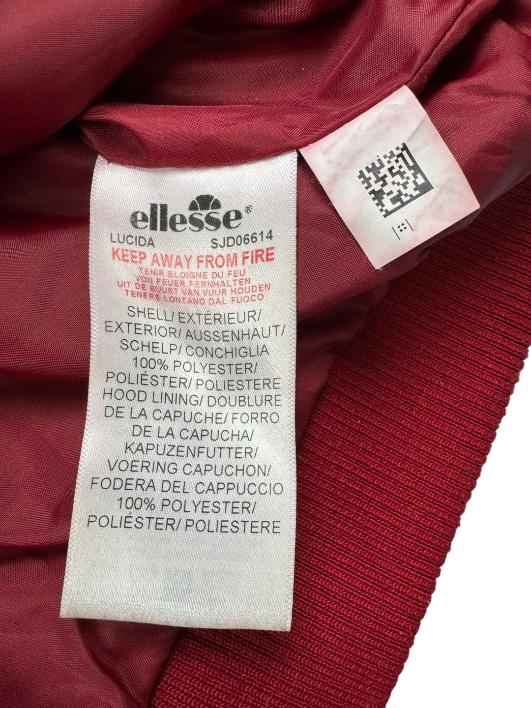 Ellesse Red Fleece Hoodie - S - Think Vintage ltd