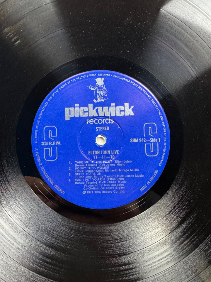 Elton John Live 17-11-70 LP - Good+