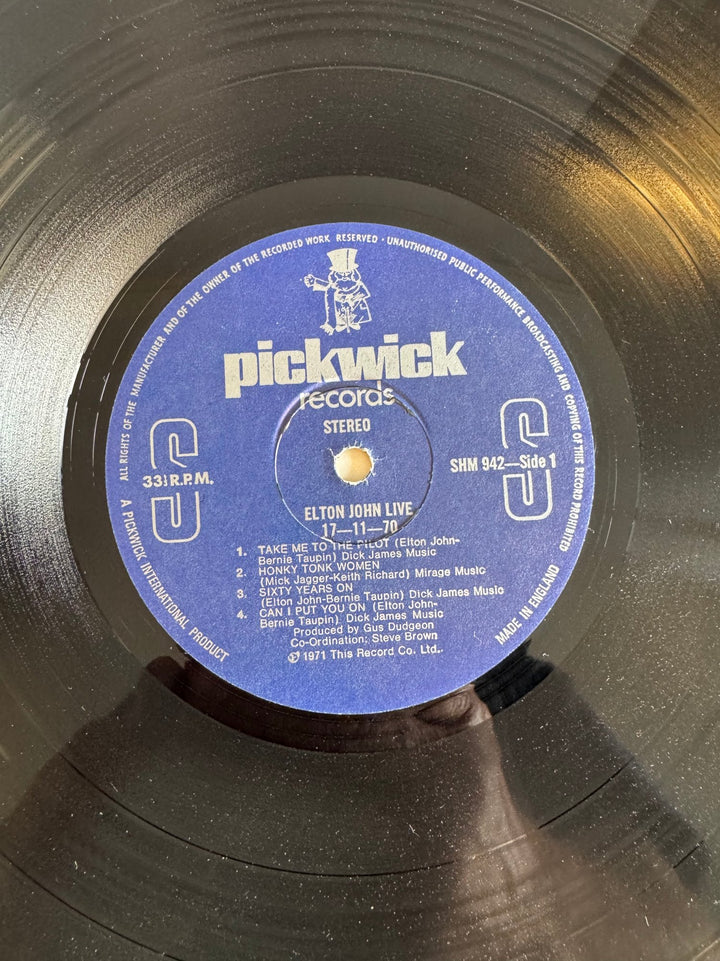 Elton John Live Album 1971 Pickwick Records - Fair - Think Vintage ltd
