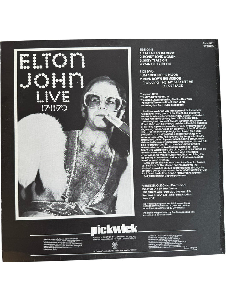 Elton John Live Album 1971 Pickwick Records - Fair - Think Vintage ltd