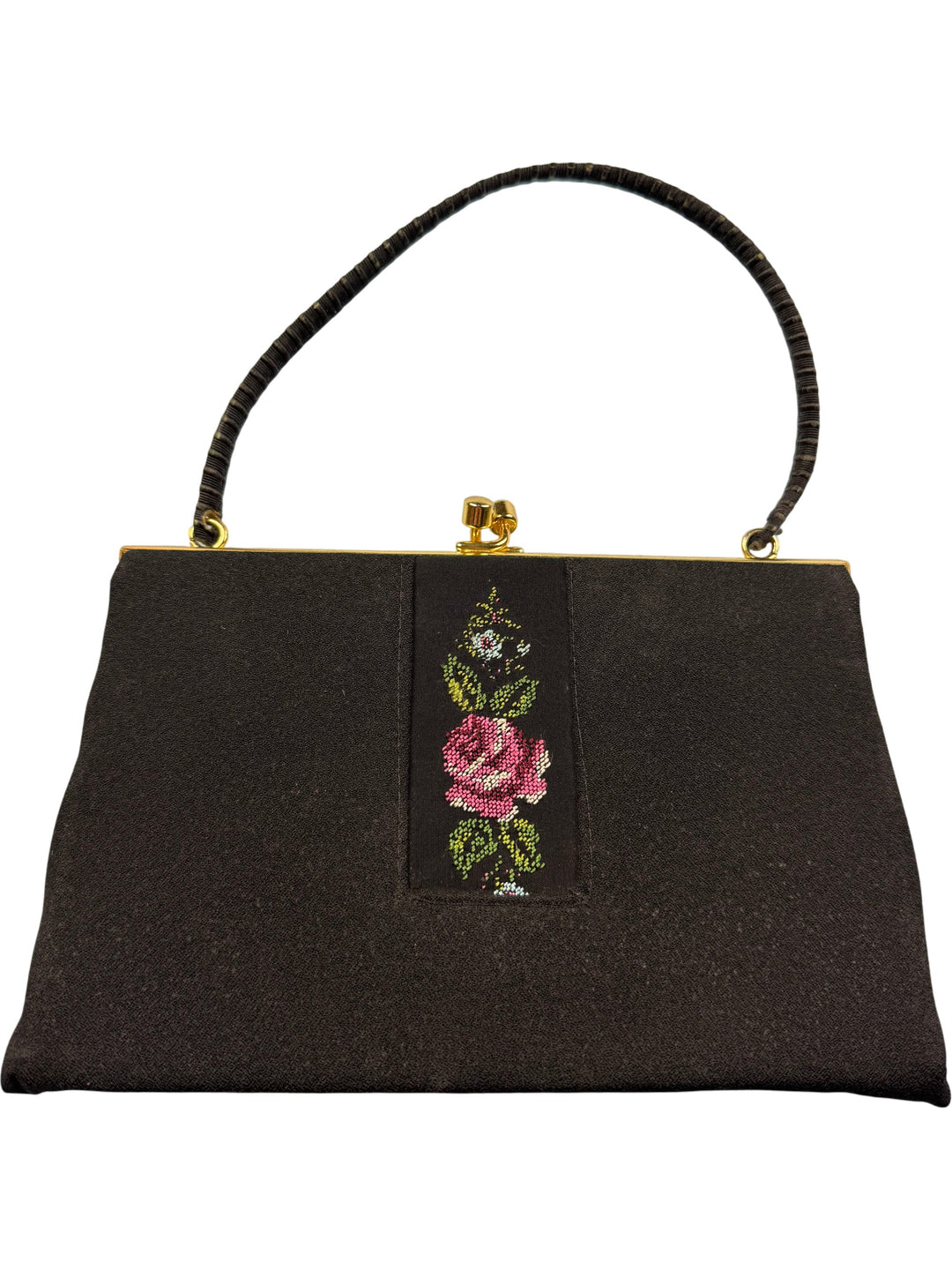 Embroidered Frame Handle Bag - Think Vintage ltd