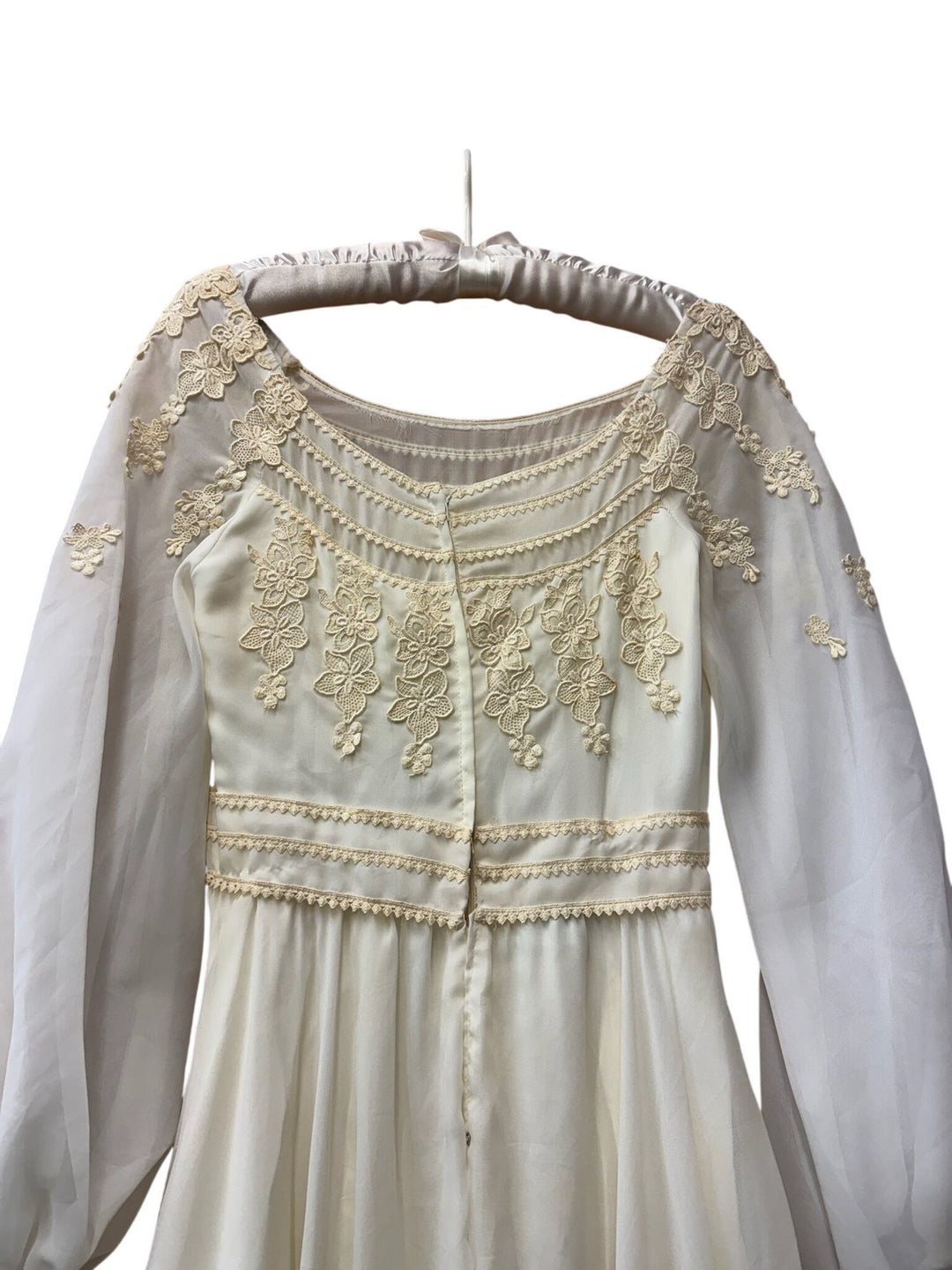 Embroidered Long Sleeve Wedding Dress