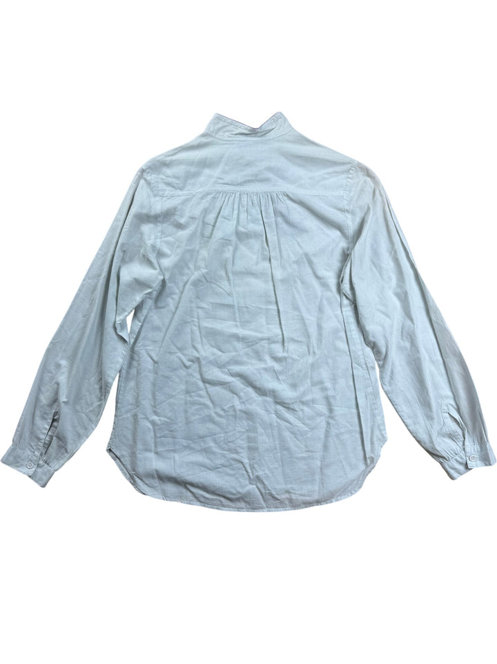 Embroidered Mandarin Collar Shirt - M - Think Vintage ltd