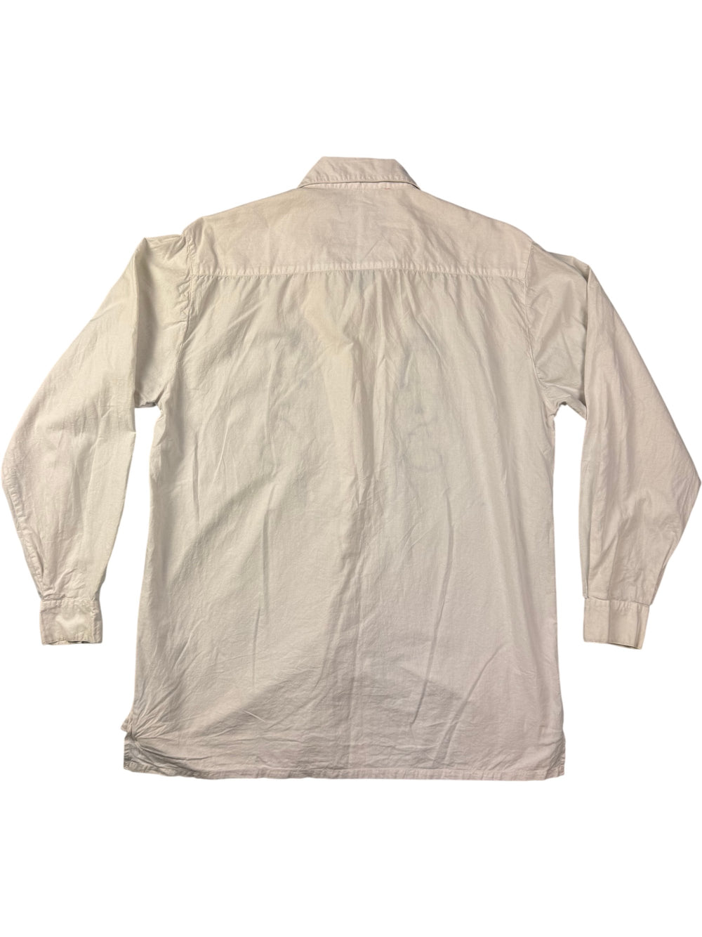 Embroidered White Long Sleeved Shirt - Think Vintage Online Ltd