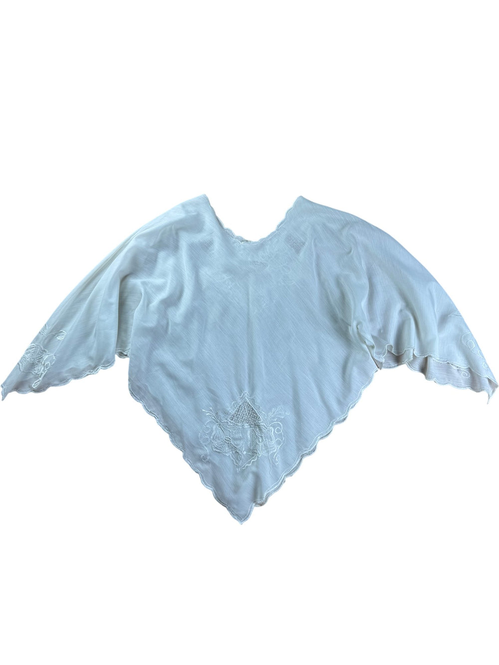 Embroidered White Shirt - L - Think Vintage ltd