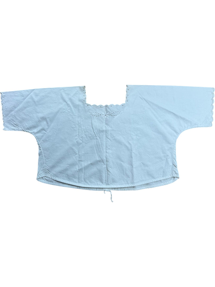 Embroidered White cotton Shirt XL - Think Vintage ltd