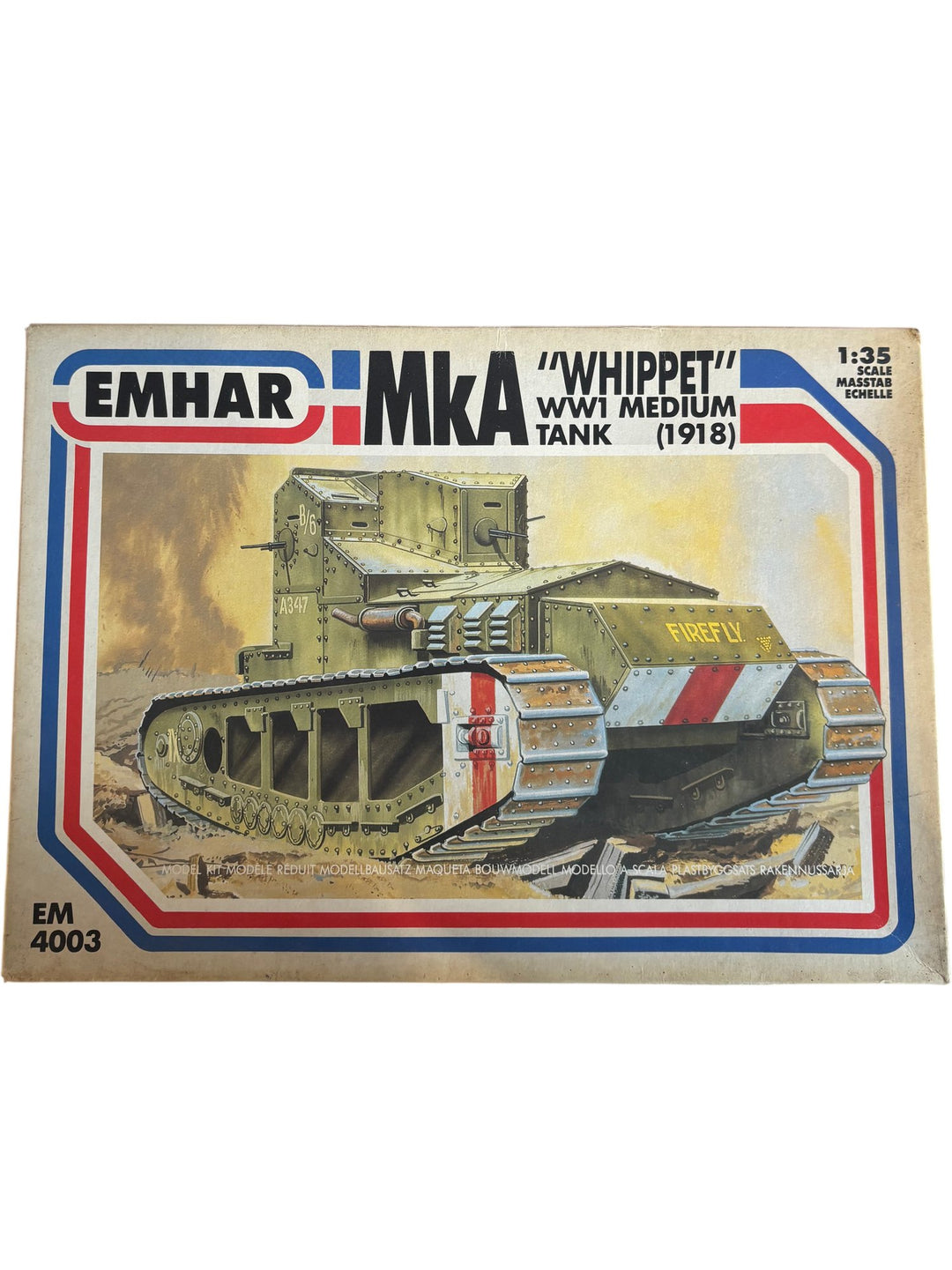 Emhar British MkA Whippet WWI Medium Tank Model Kit 1:35 Scale EM4003 - Think Vintage ltd