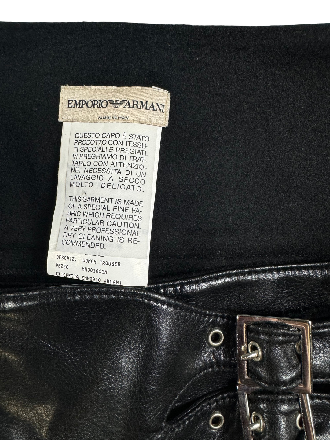 Emporio Armani Black Wool Cashmere Trousers - W33 L29 - Think Vintage