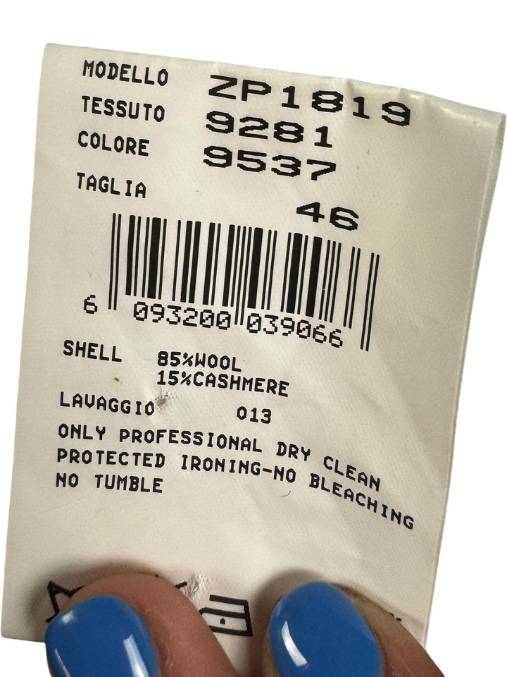 Emporio Armani Black Wool Cashmere Trousers - W33 L29 - Think Vintage