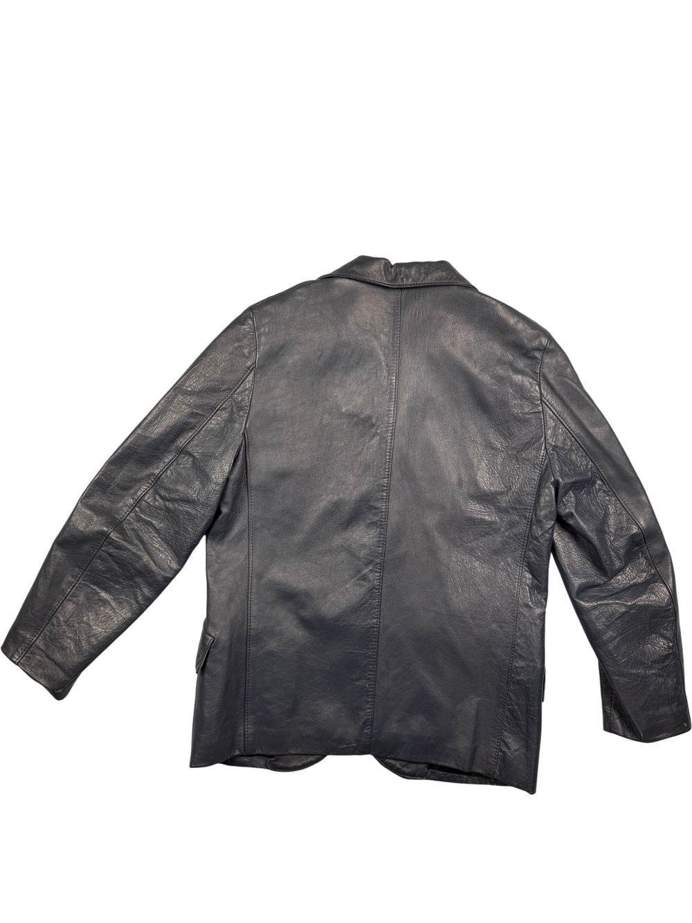 Eurosuede Navy Leather Jacket - M - Think Vintage ltd