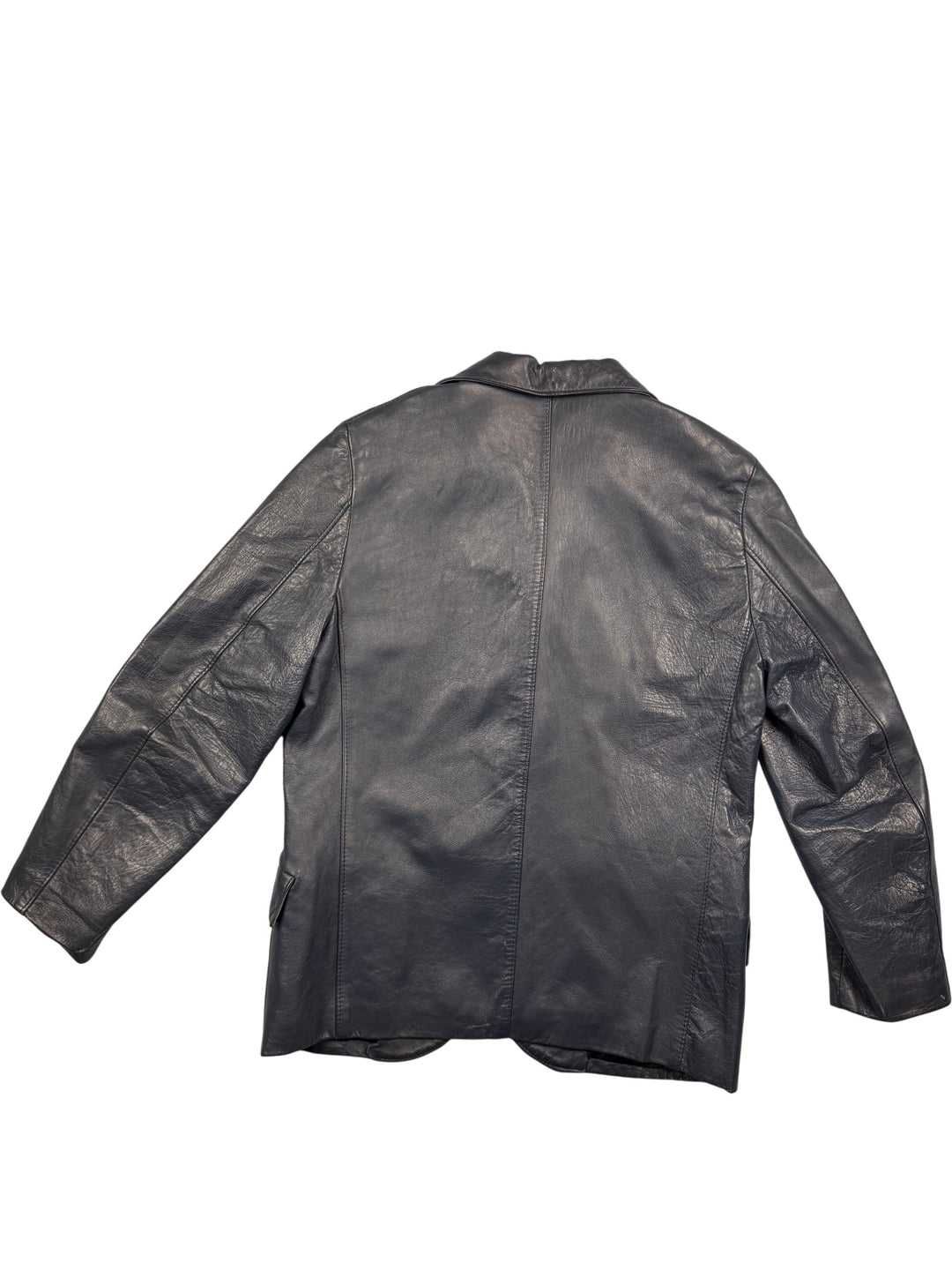 Eurosuede Navy Leather Jacket - M - Think Vintage ltd