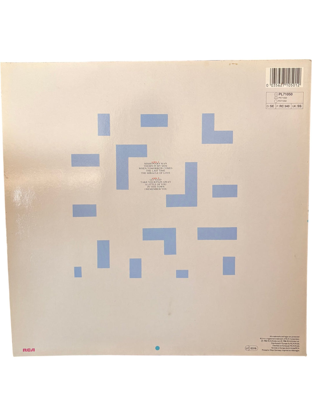 Eurythmics Revenge Vinyl Record - Good - Think Vintage ltd