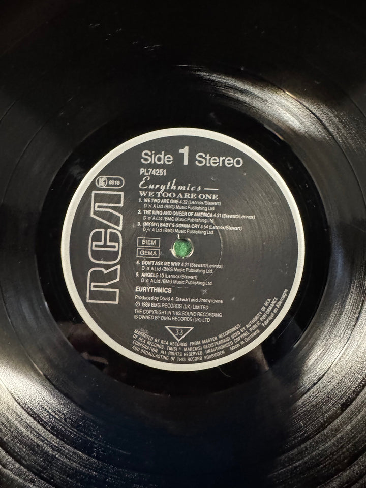 Eurythmics We Too Are One Vinyl Record - Think Vintage