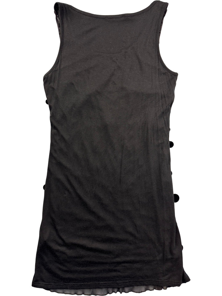 Evie Black Sequin Sleeveless Dress - S - Think Vintage