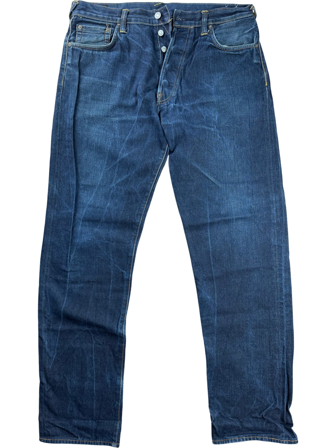 Evisu Dark Wash Denim Jeans - W35 - Think Vintage ltd