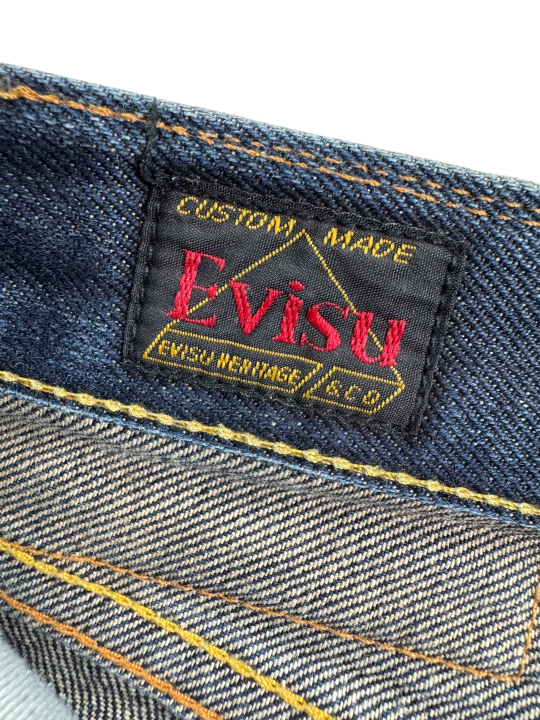 Evisu Dark Wash Denim Jeans - W35 - Think Vintage ltd