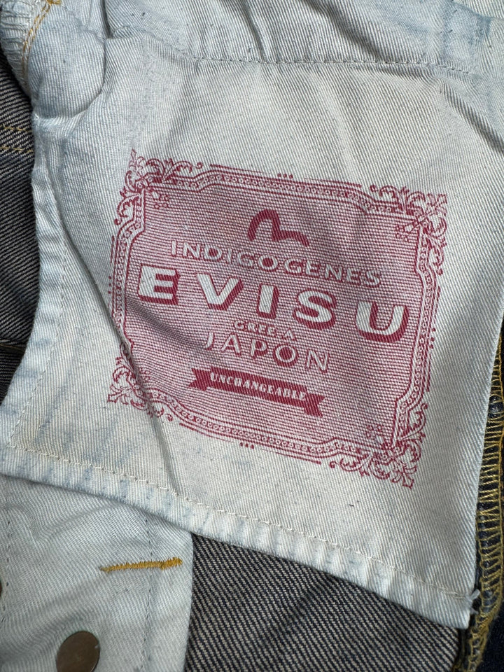 Evisu Dark Wash Denim Jeans - W35 - Think Vintage ltd