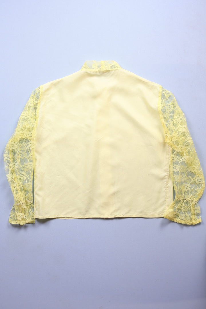 Button up Sheered Sleeved Blouse