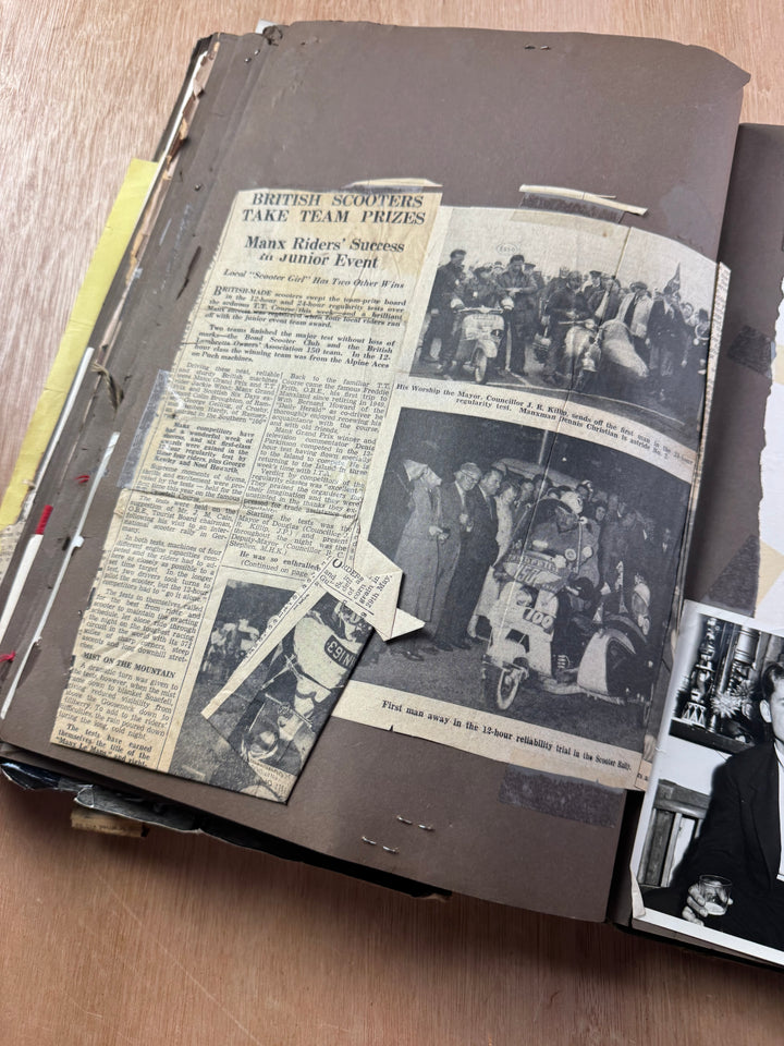 Vintage Scooter Archive Scrapbook – Original Photos, Newspaper Cuttings, Posters & Ephemera