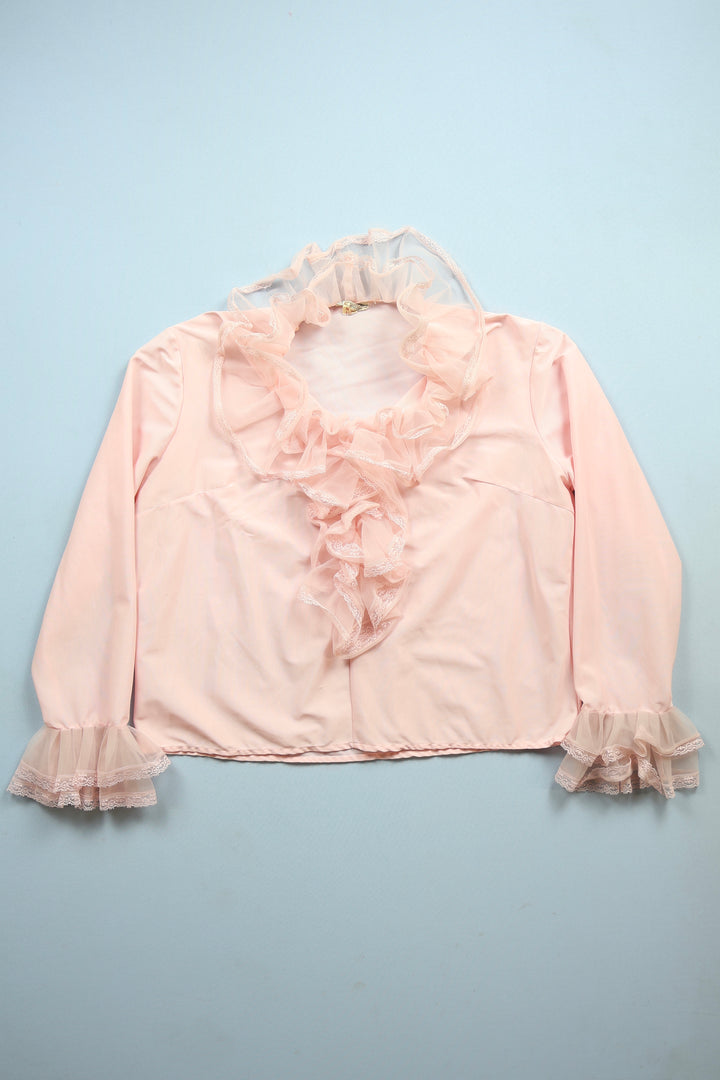 1970s Long Sleeved Ruffle Blouse