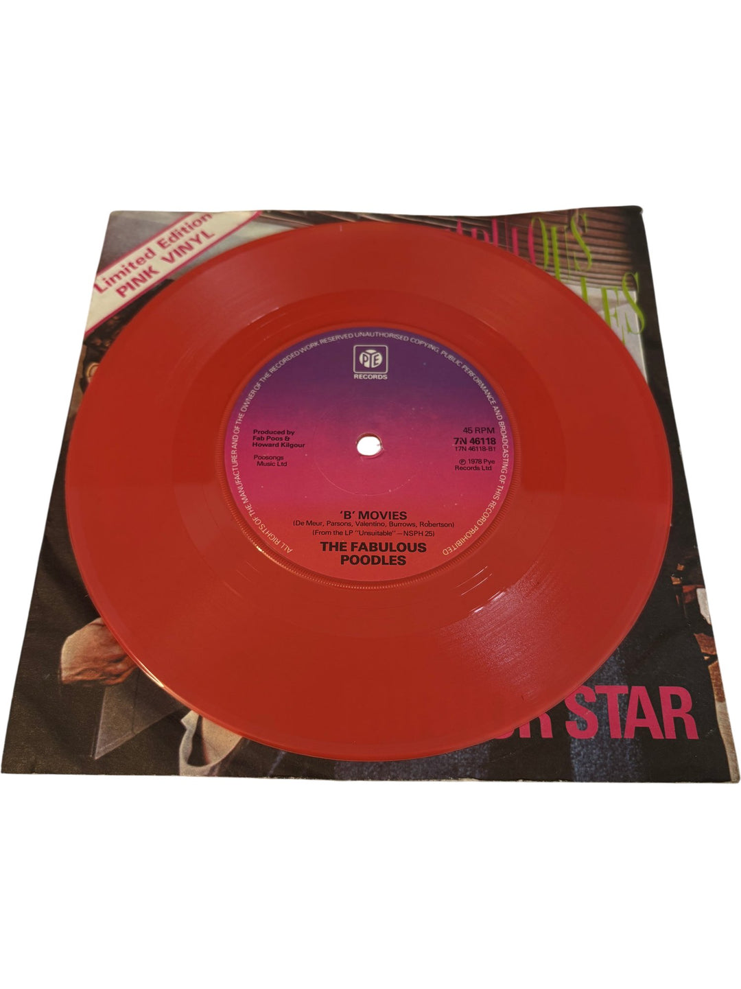 Fabulous Poodles Mirror Star Pink Vinyl 7" - Think Vintage ltd