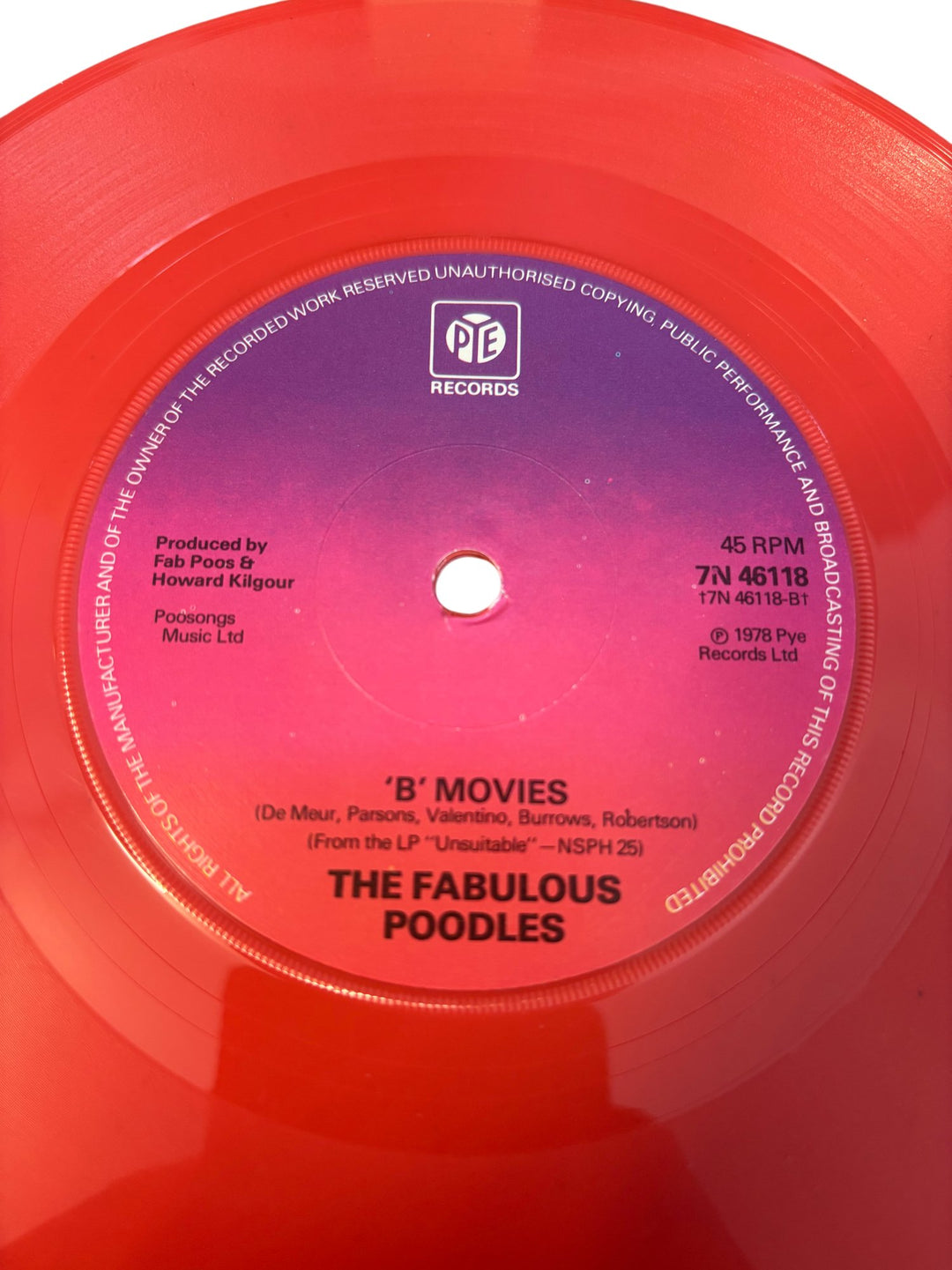 Fabulous Poodles Mirror Star Pink Vinyl 7" - Think Vintage ltd