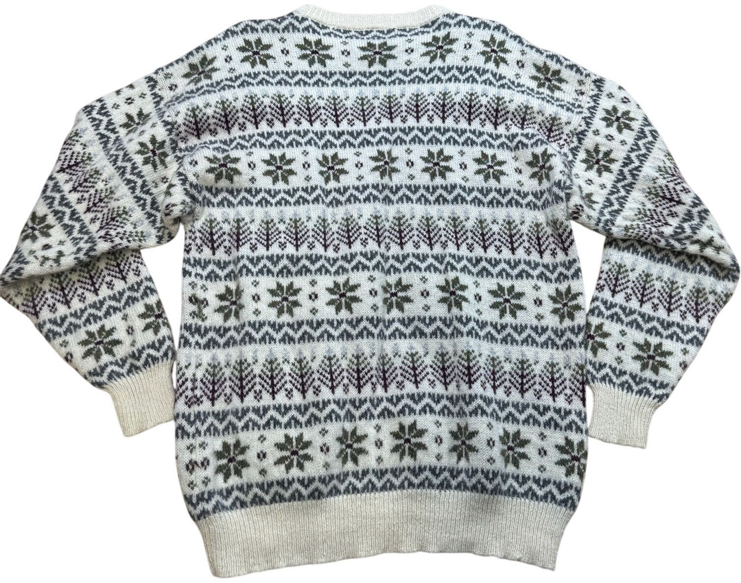Fair Isle Pattern Knit Sweater - M