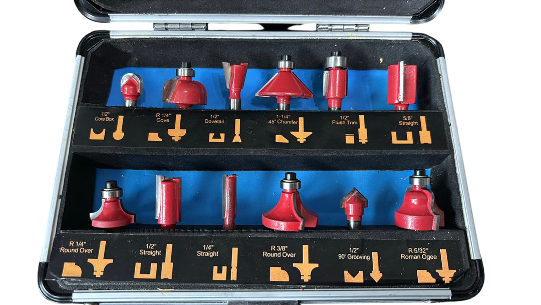 Faithfull TCT Router Bit Set 12 Piece Tungsten Carbide 1/4 Inch Shank - Think Vintage ltd