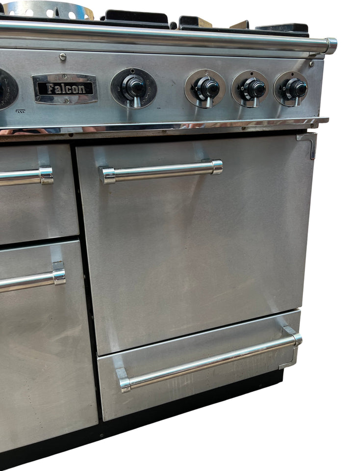 Falcon Stainless Steel Dual Fuel Range Cooker with 5 Burners - Think Vintage