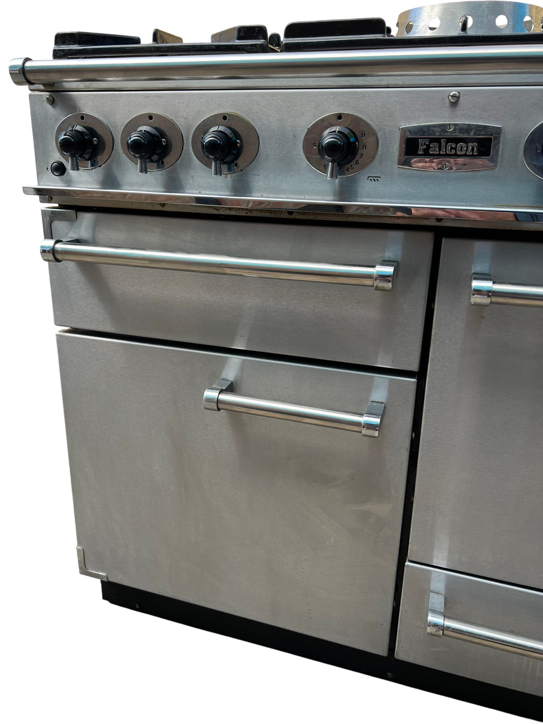 Falcon Stainless Steel Dual Fuel Range Cooker with 5 Burners - Think Vintage