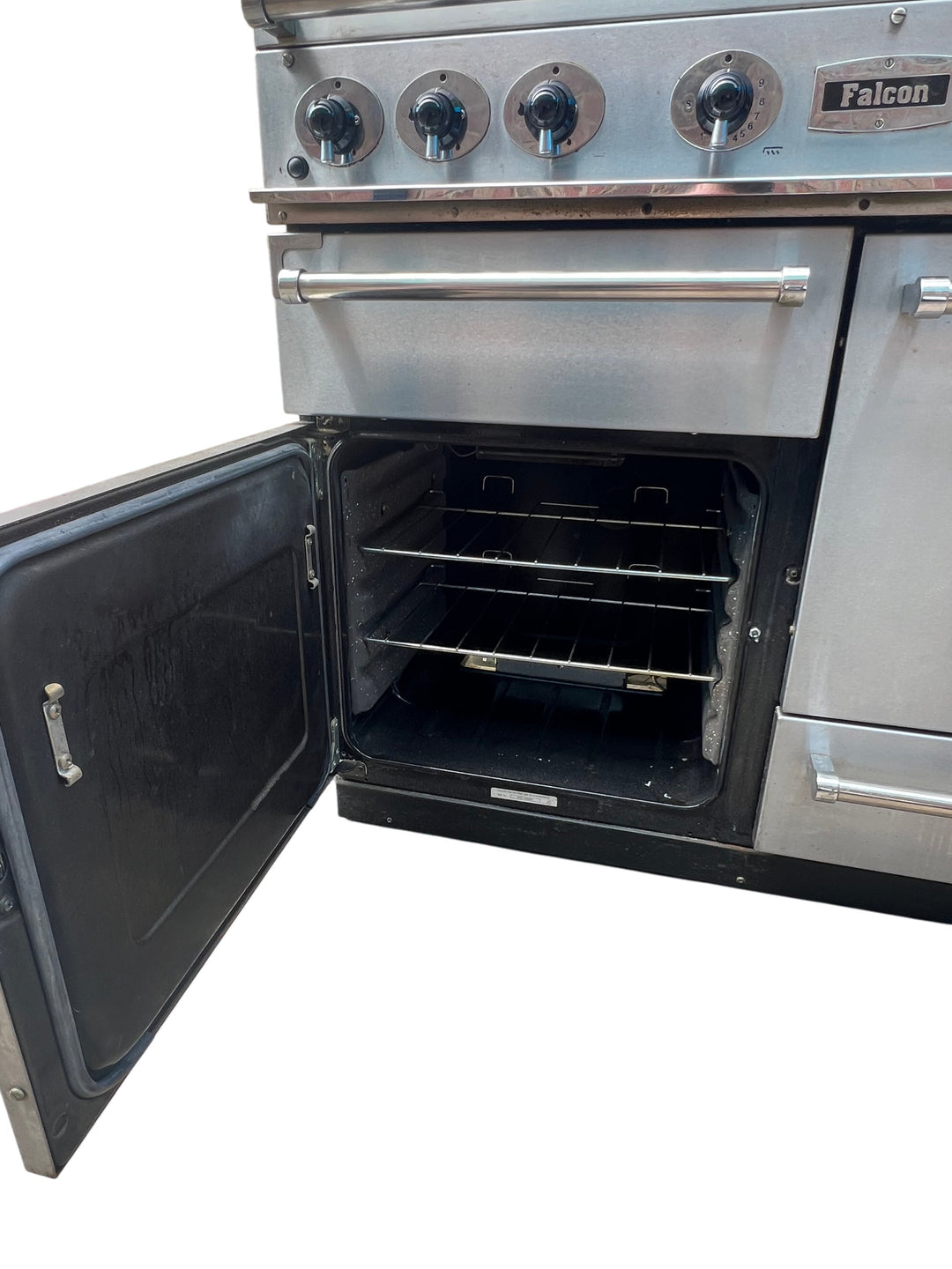 Falcon Stainless Steel Dual Fuel Range Cooker with 5 Burners - Think Vintage