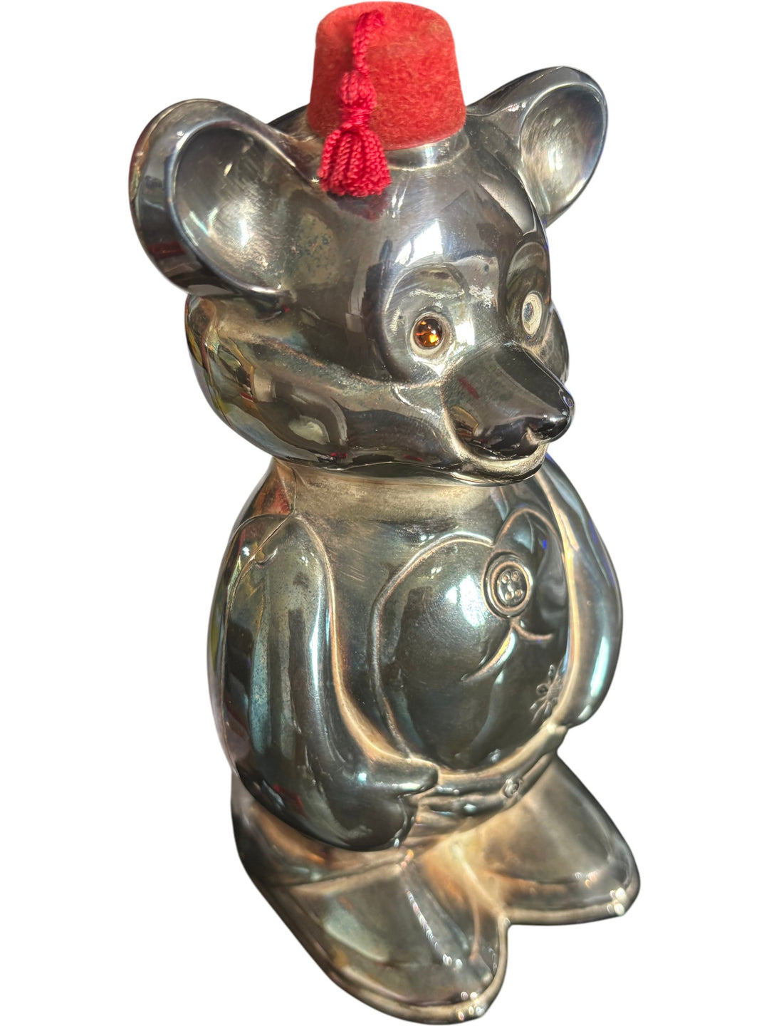 Falstaff Freddie the Teddy Silverplated Piggy Bank Collectable - Think Vintage