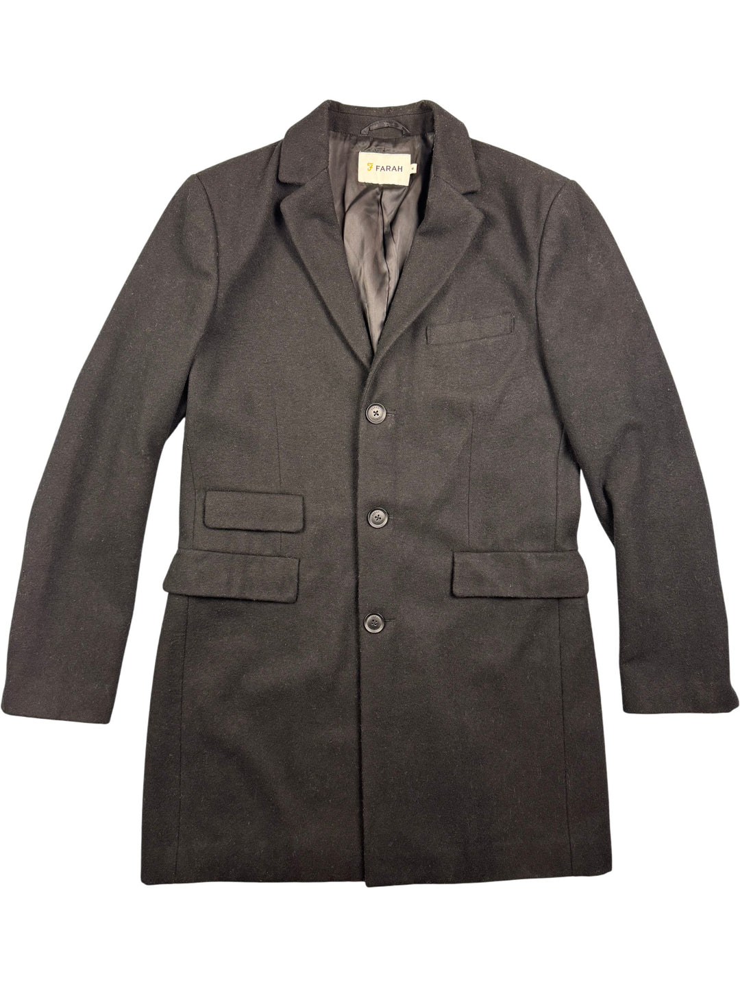 Farah Black Single-Breasted Suit Jacket -M - Think Vintage ltd