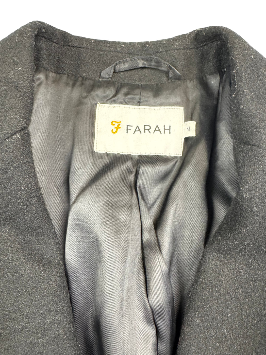 Farah Black Single-Breasted Suit Jacket -M - Think Vintage ltd
