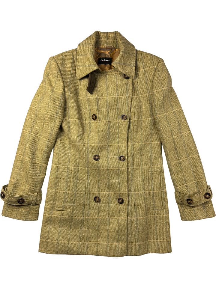 Farlows Wool Check Overcoat - M - Think Vintage ltd