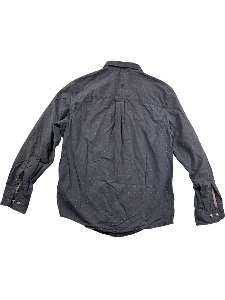 Fat Face Regular Fit Navy Polka Dot Long Sleeve Shirt - M - Think Vintage Online Ltd