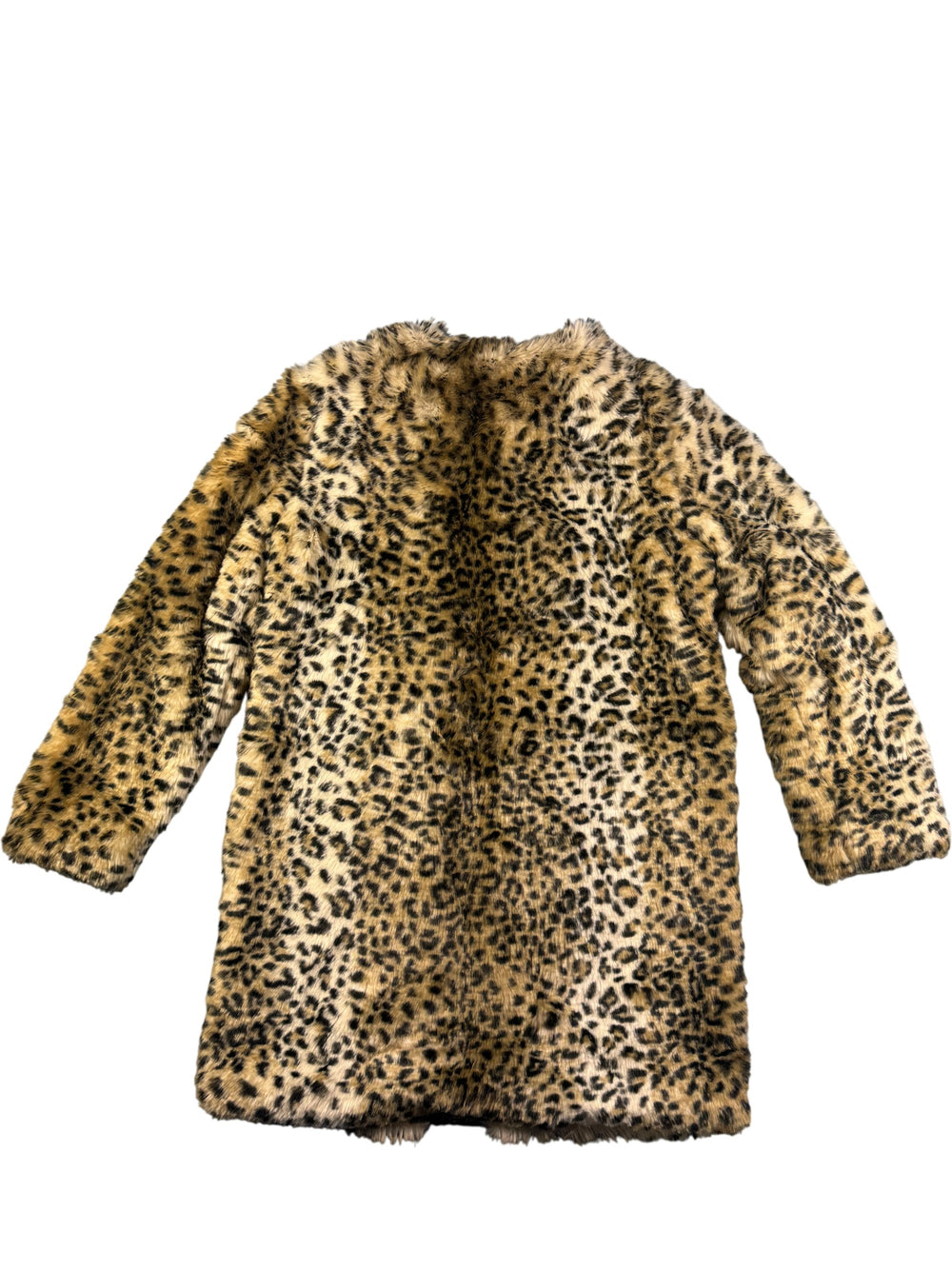 Faux Fur Leopard Print Coat - M - Think Vintage Online Ltd