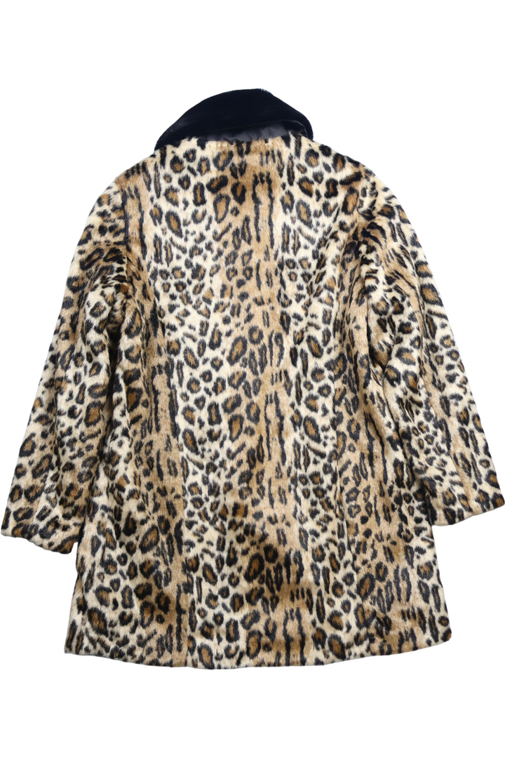 Faux Fur Leopard Skin Coat - S - Think Vintage