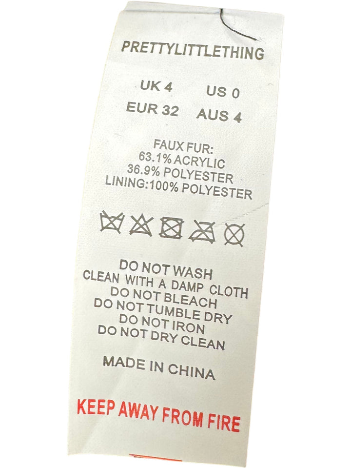 Faux Fur Long Coat - S - Think Vintage