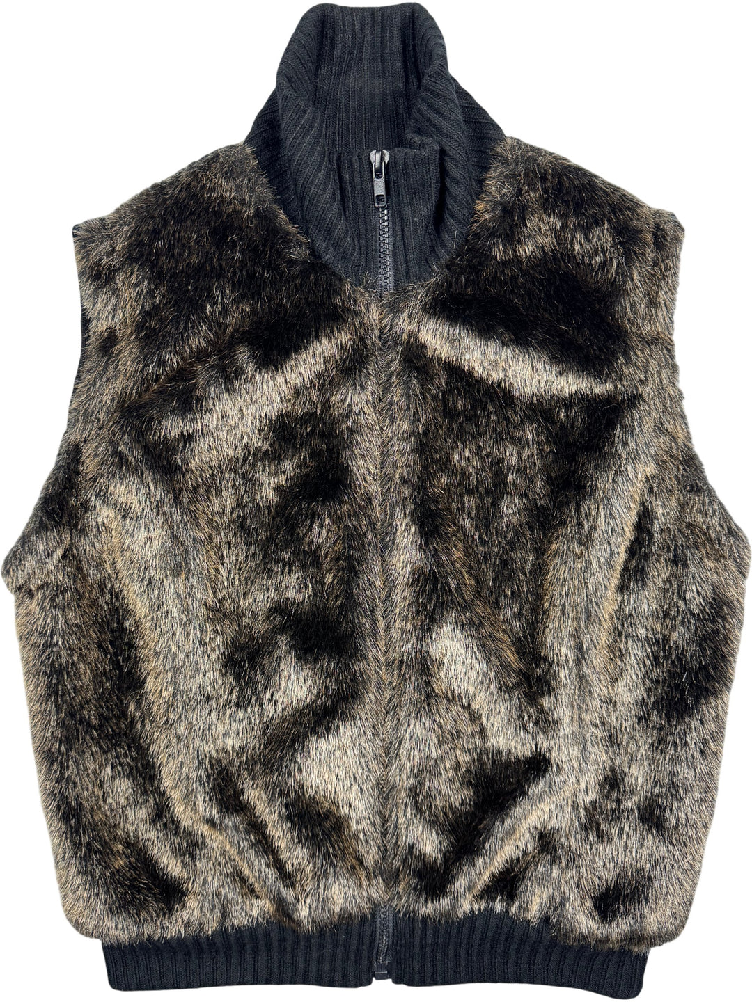 Faux Fur Sleeveless Vest - M - Think Vintage Online Ltd