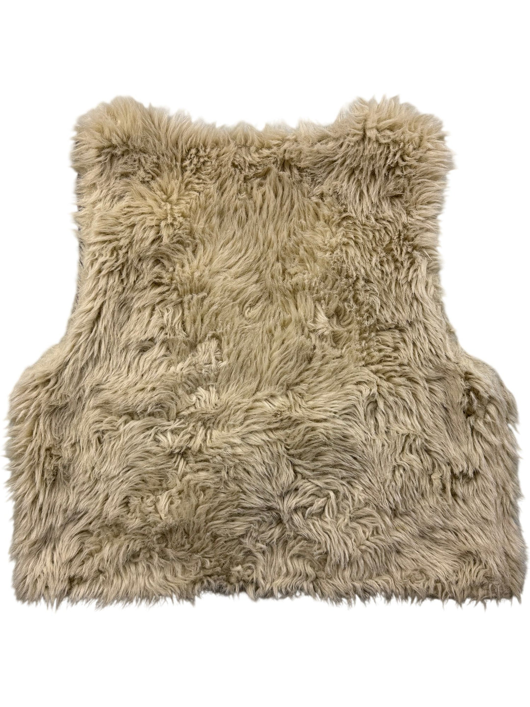 Faux Fur Vest with Polka Dot Lining - S - Think Vintage ltd