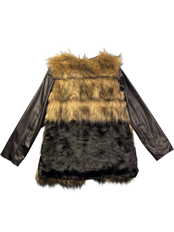 Faux Fur and Leather Jacket - M - Think Vintage ltd