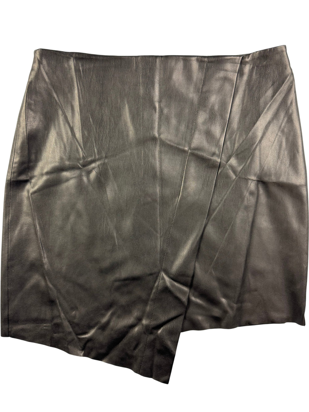 Faux Leather Skirt - L - Think Vintage