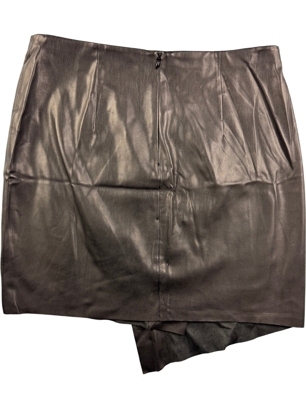 Faux Leather Skirt - L - Think Vintage