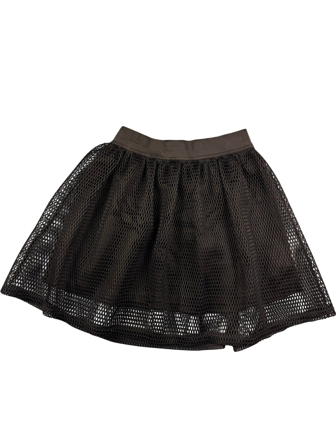 Fenchurch Black Mesh Skirt - L - Think Vintage